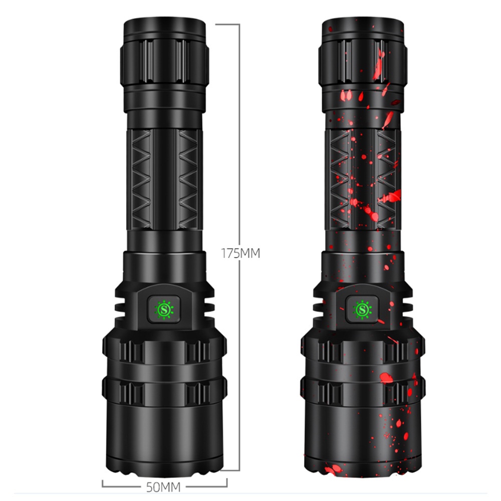 P50LED Aluminum Alloy Flashlight USB Charging Torch Light for Outdoor Camping P50 camouflage single flashlight - Image 3