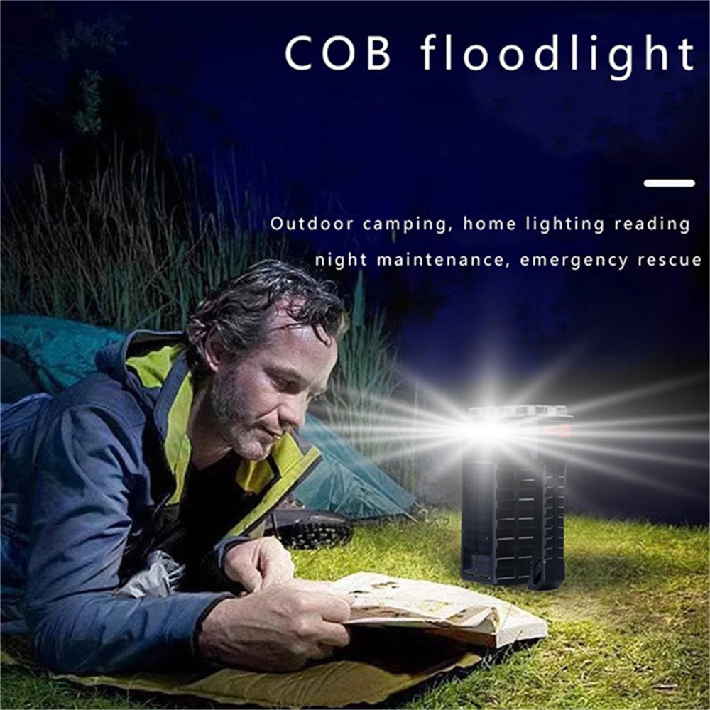 Handheld Led Solar Light 4 Mode Waterproof Usb Rechargeable Spotlight Camping Torch Black - Image 2