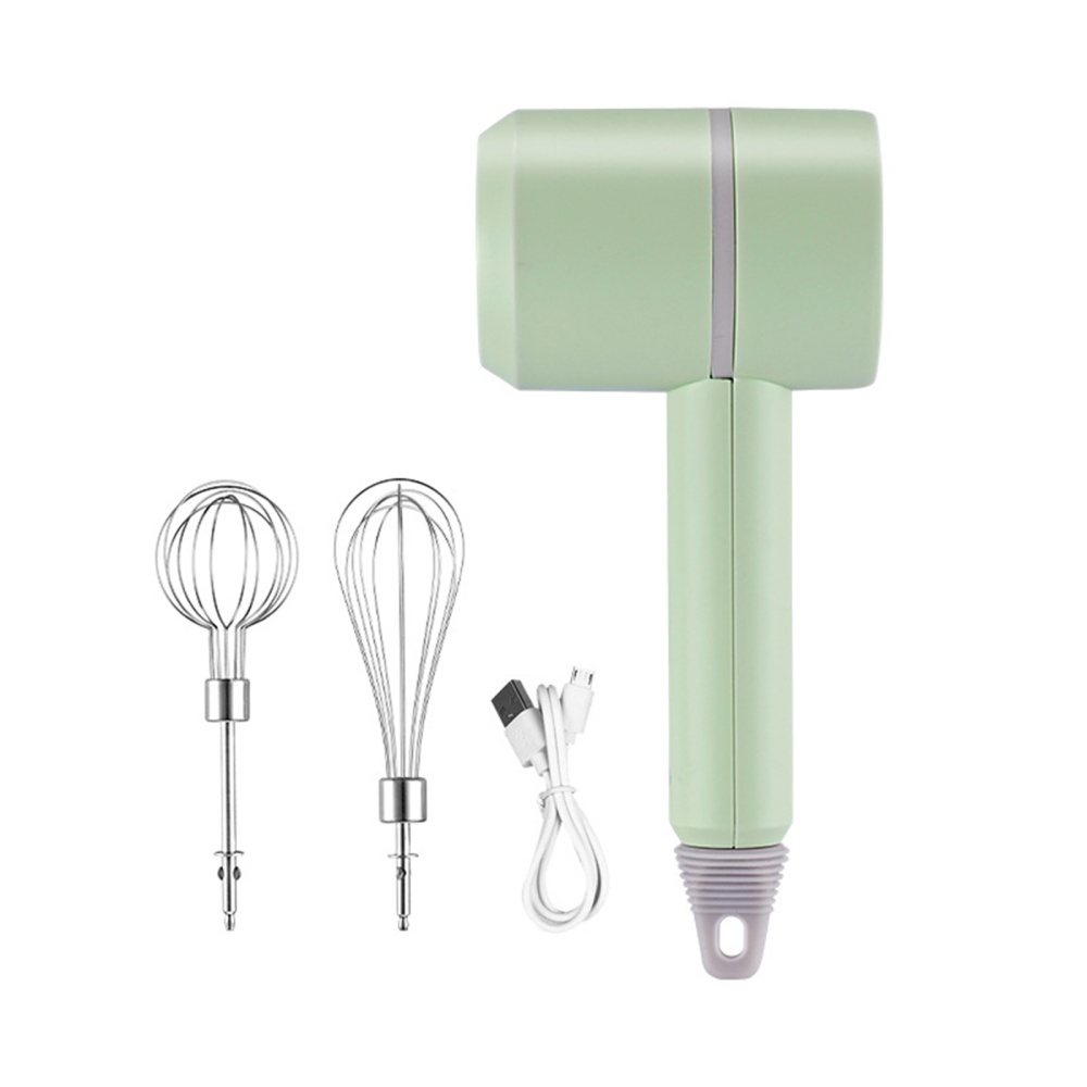 Wireless Electric Food Mixer Mini USB Rechargeable Handheld Egg Beater Baking Hand Household Kitchen Tools Green