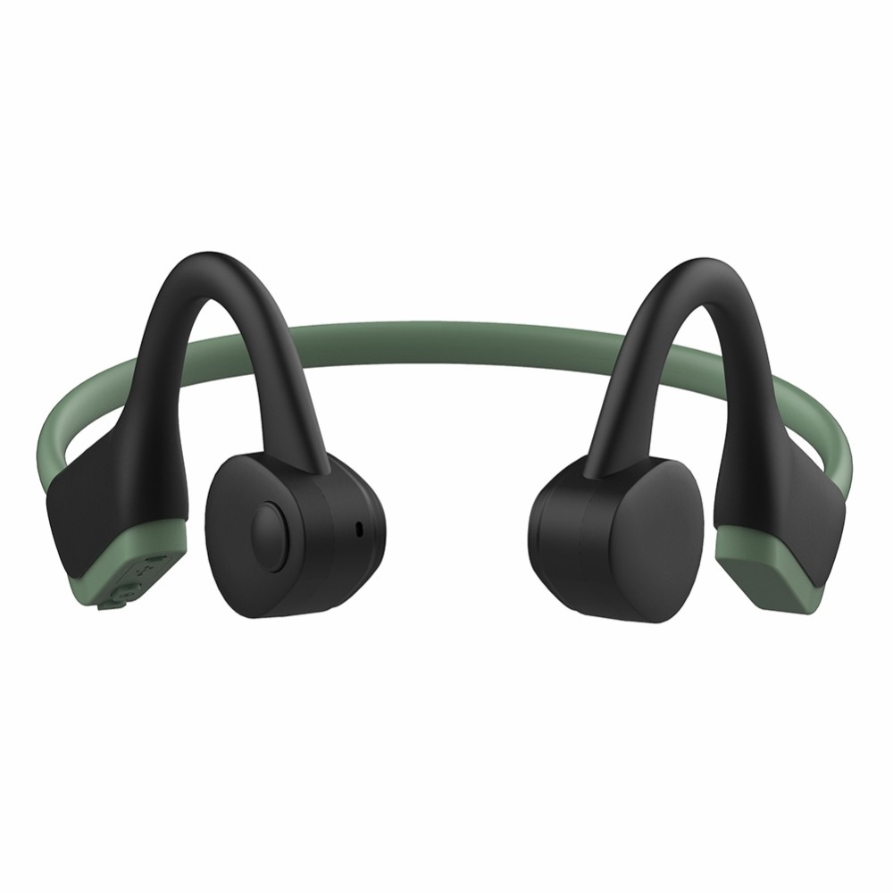 J20 Wireless Headphones Bluetooth 5.0 Waterproof Sweatproof Bone Conduction Sports dark green