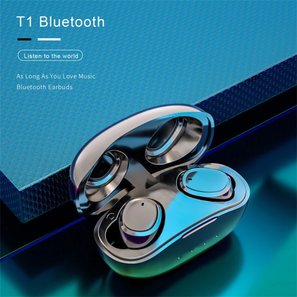 T1 Bluetooth-compatible Earphone Mini Portable Wireless Long Battery Life Automatic Matching 5.0 Gaming Headset black - Image 4