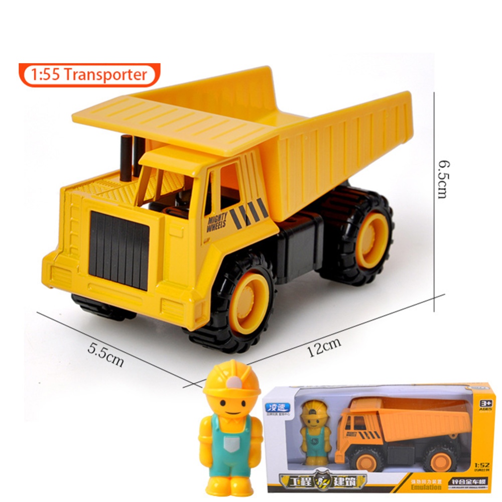 Medium-sized Alloy Children Pull Back Car Toy Fire-fighting Engineering Vehicle Multiple Simulation Model back transporter