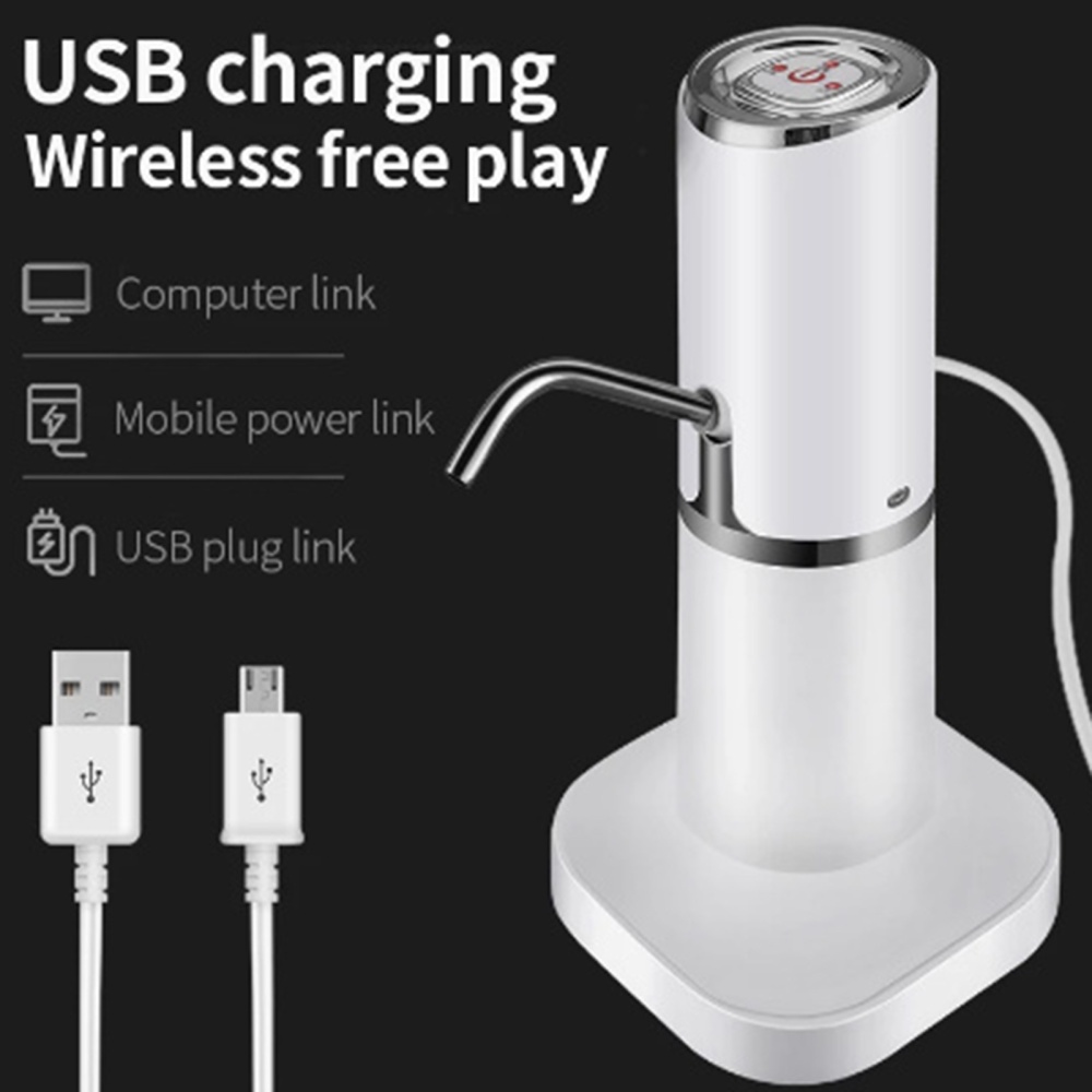 Mini Water Pump Dispenser Portable Usb Rechargeable Smart Wireless Automatic Bottle YSY Silver - Image 2