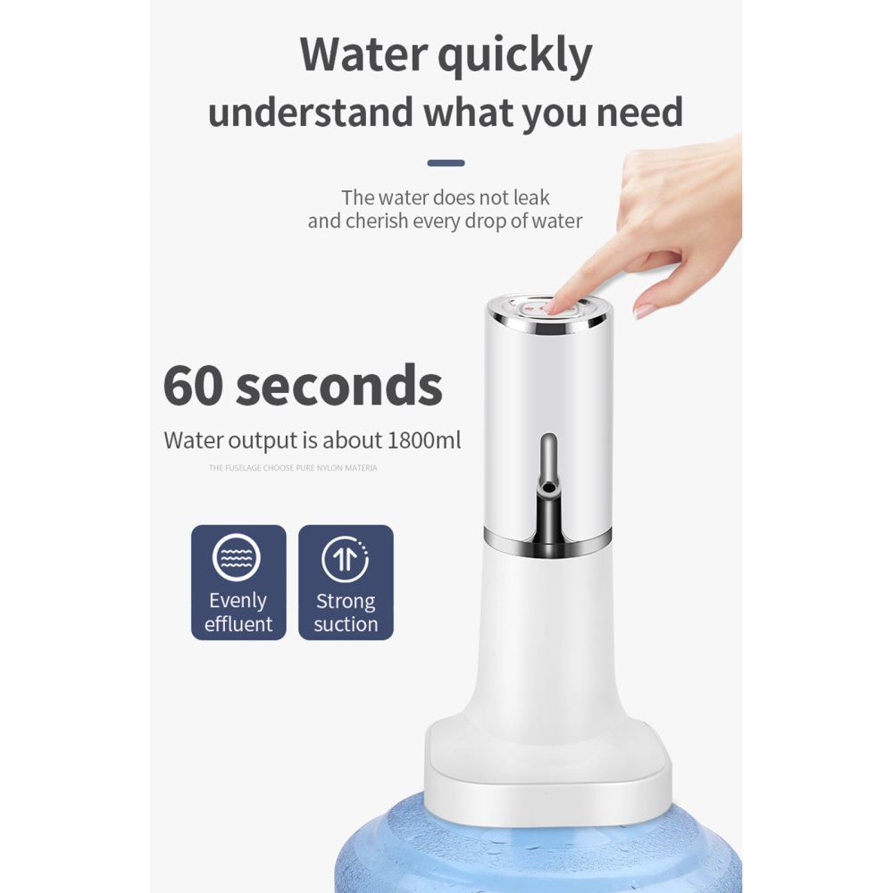 Mini Water Pump Dispenser Portable Usb Rechargeable Smart Wireless Automatic Bottle YSY Silver - Image 3