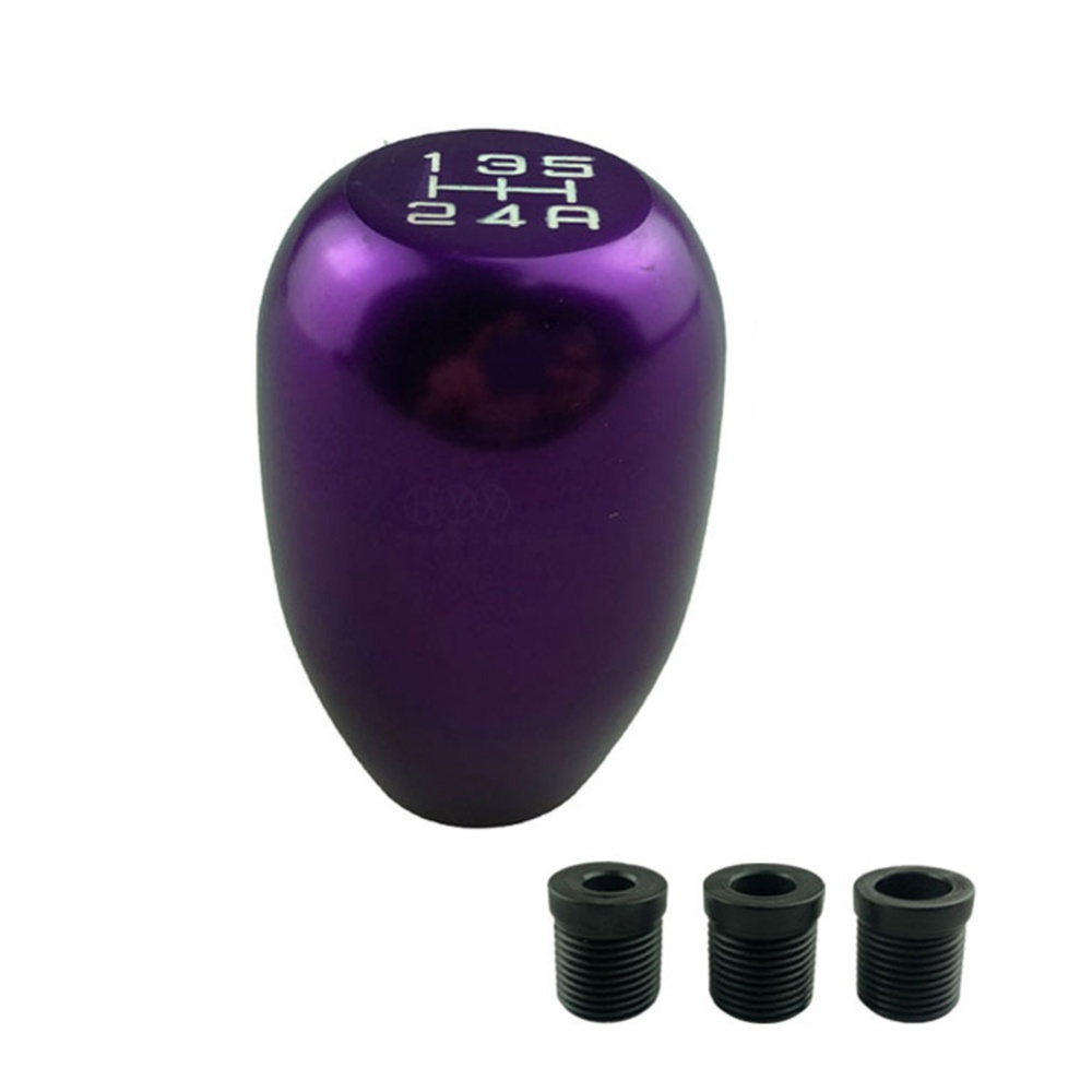 Car 5 Speed Gear Shift Knob Shifter Lever Stick with 3 Adapters purple - Image 2