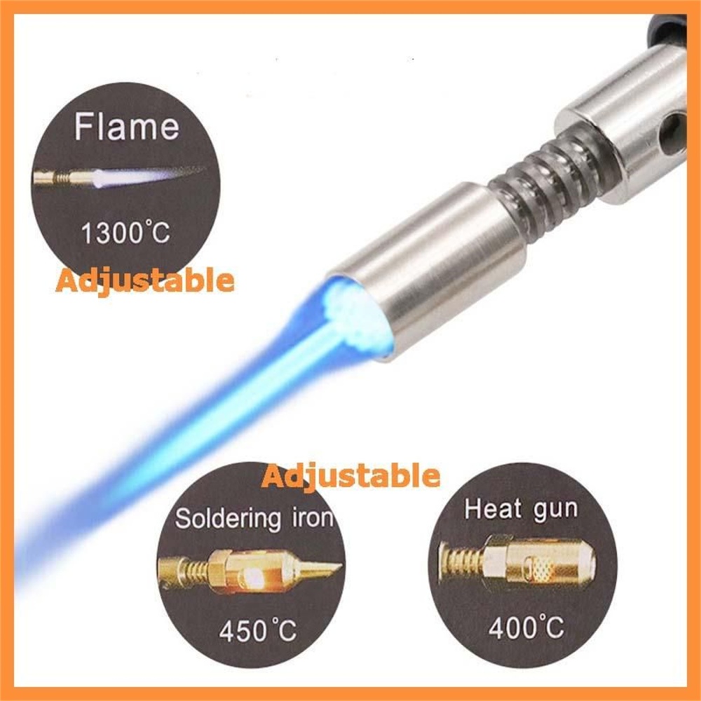 4-in-1 Portable Soldering Iron Kit Welding Pen Burner 1300 Degrees Butane Tip Tool with Visual Air Tank - Image 3