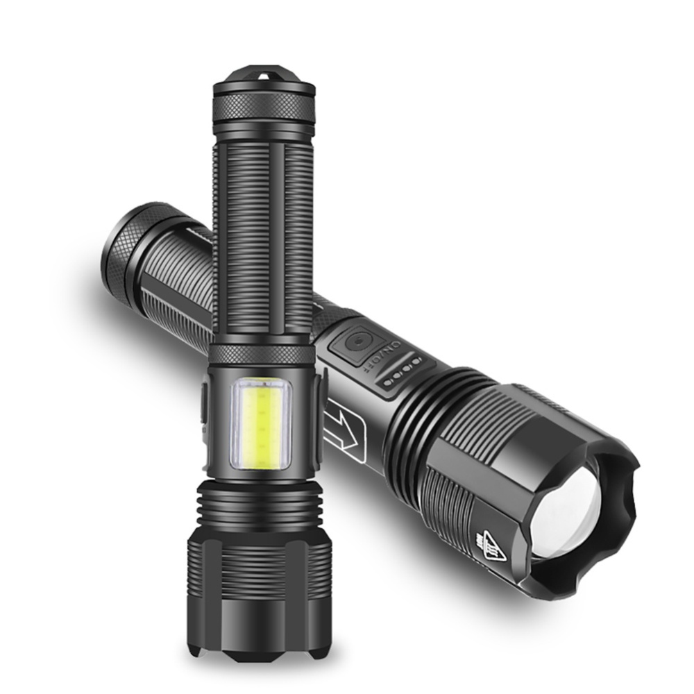 Xhp50 Mini Flashlight Zoomable Usb Charging Power Display P50 Outdoor Camping Flash Light Torch (without battery)