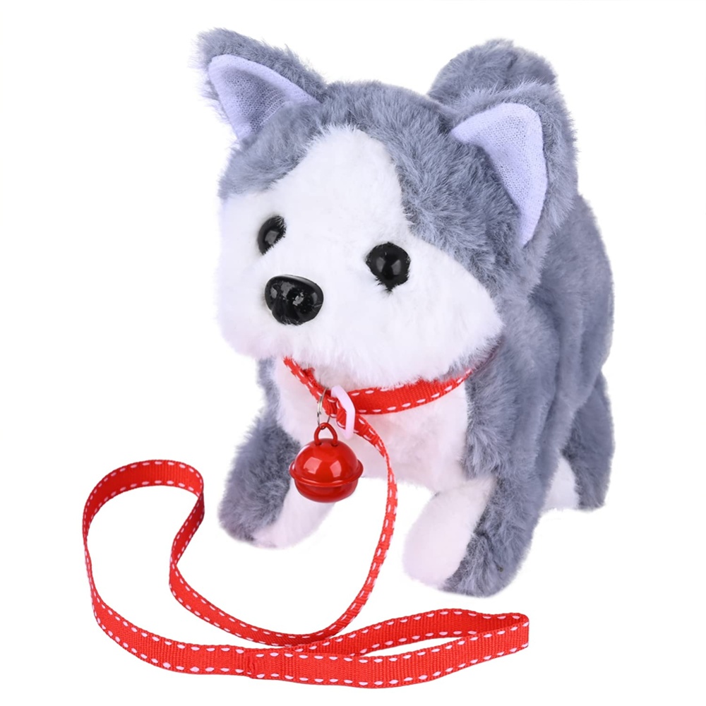 Simulation Plush Dog Electronic Interactive Pet Puppy + Traction Rope Walking Barking Tail Wagging Companion Toys For Kids Bichon - Image 2