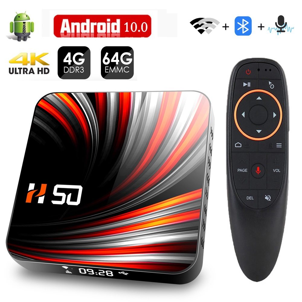 For Android Tv Box 10.0 4k 4gb 32gb 64gb Media Player 3d Video Smart 4+64G_US+G10S remote control - Image 4