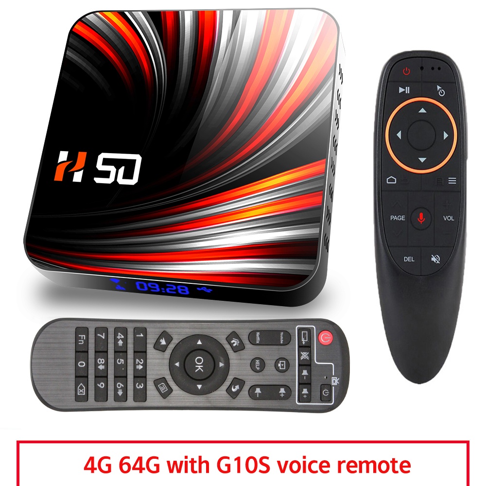 For Android Tv Box 10.0 4k 4gb 32gb 64gb Media Player 3d Video Smart 4+64G_European plug+G10S remote control