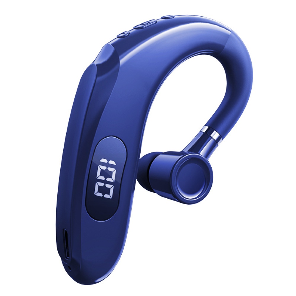 Bluetooth-compatible Headset Digital Display Sports Earhook Stereo Long Standby Wireless Headphones Blue