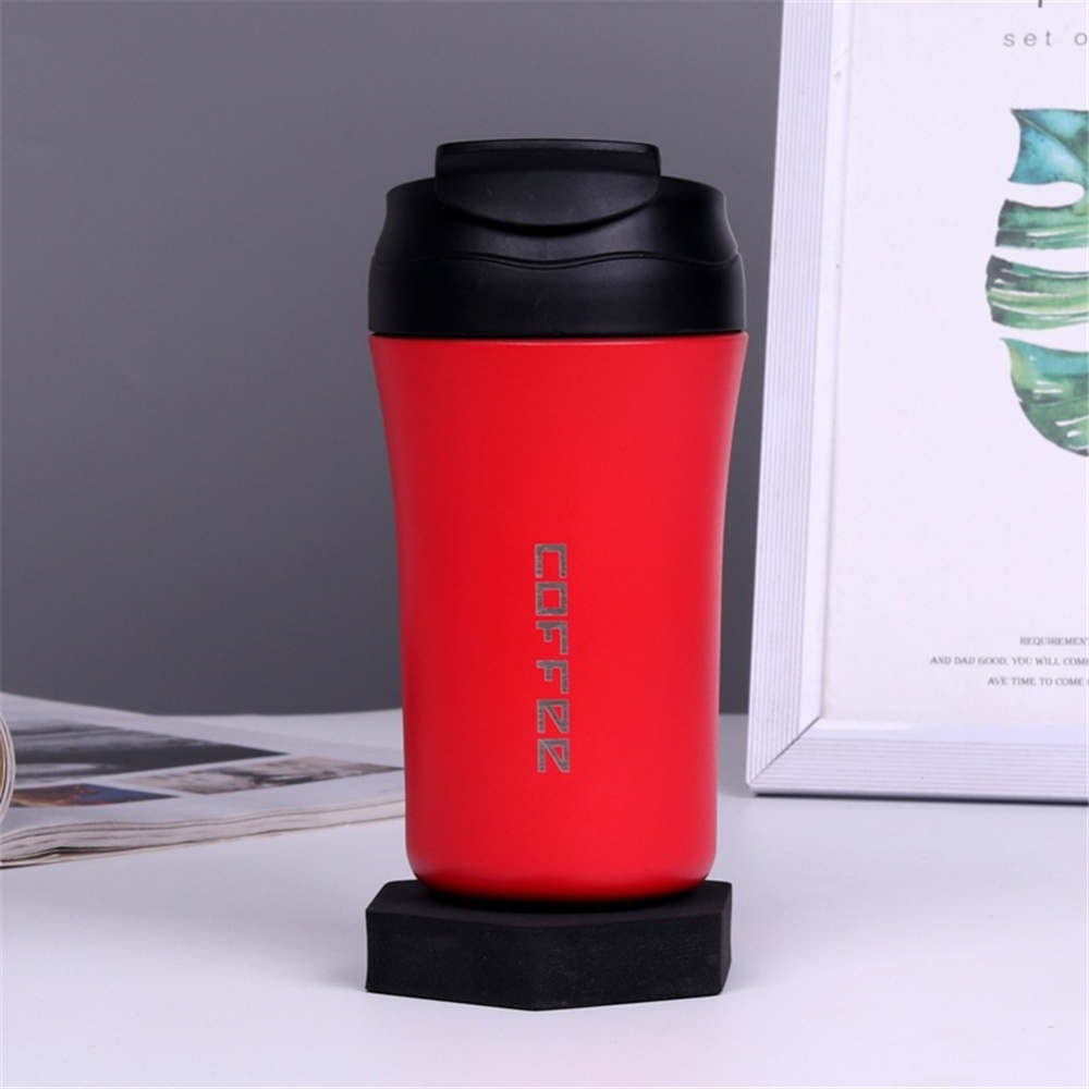 304 Stainless Steel Vacuum Cup Portable Water Bottle Double-drink Coffee Red - Image 2