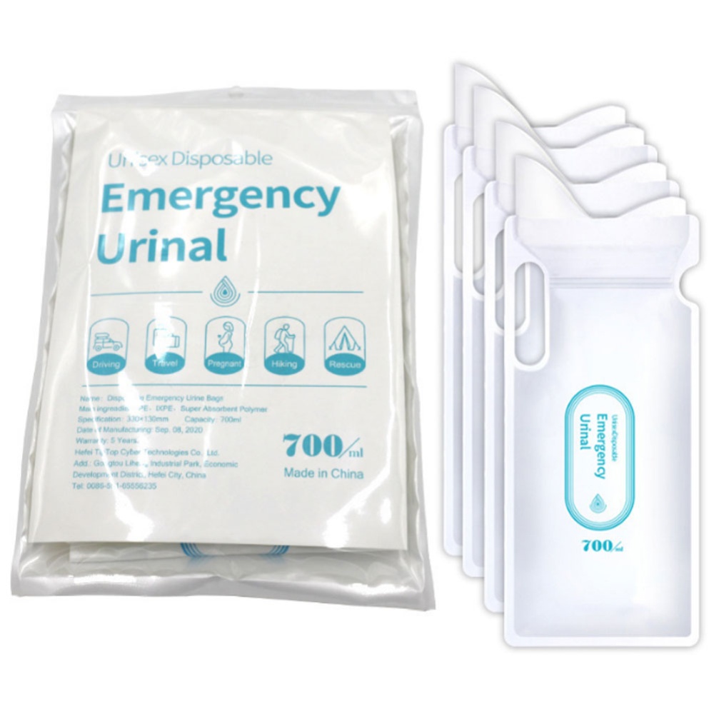 700ml 4pcs Portable Car Emergency Urine Bag Disposable Artifact High-speed Traffic Jam Self-driving Tour Urinal Universal For Men Women Whit - Image 2