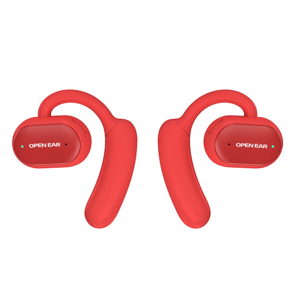 Bone Conduction Earphone Wireless Bluetooth-compatible 5.0 Headset Waterproof Sports Fitness Noise-cancelling Sleeping Earbuds red