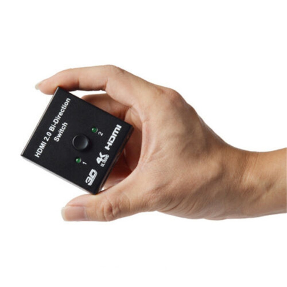 For HDTV Xbox PS4 TV BOX HDMI Splitter Switch 1 In to 2 Out 4K 3D 1080P Switcher black