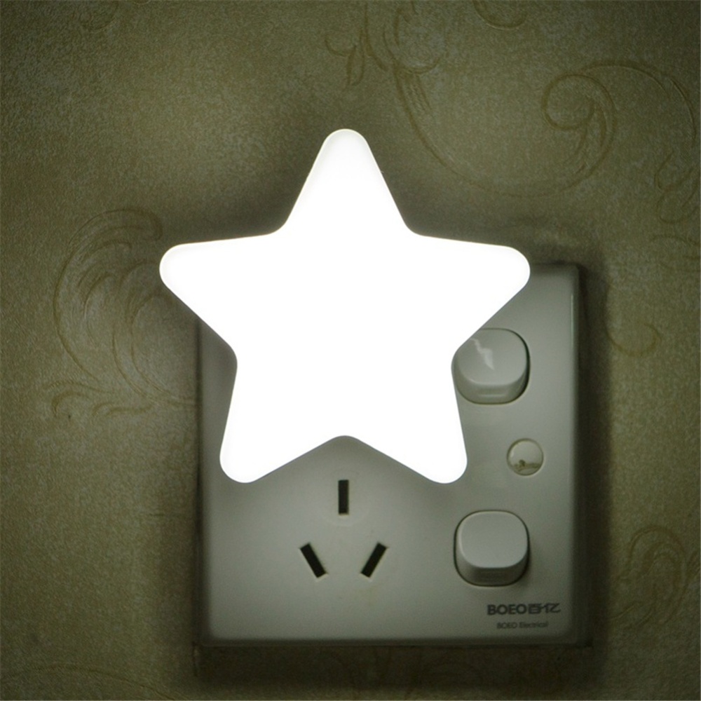 Induction Mini Star Shape Led sensor Control Night Light For Kids Bedroom Bedside Baby Sleep Low Power Consumption Lamp white Eu plug - Image 2