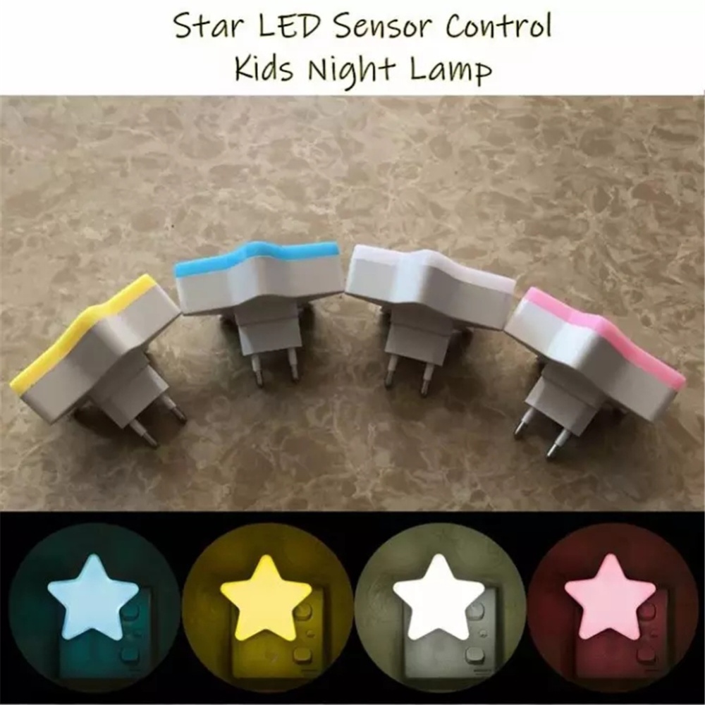 Induction Mini Star Shape Led sensor Control Night Light For Kids Bedroom Bedside Baby Sleep Low Power Consumption Lamp white Eu plug - Image 3