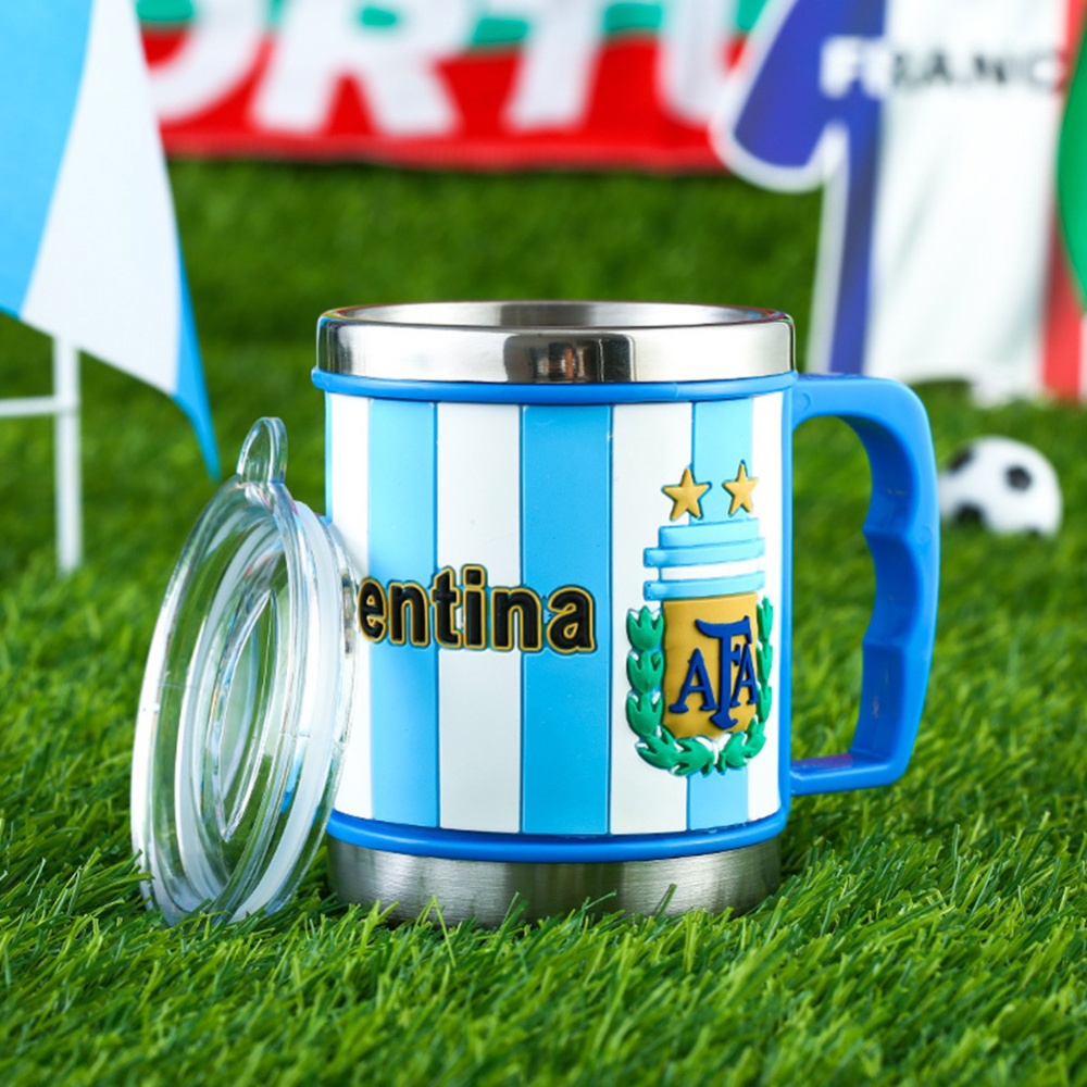 Stainless Steel Mug Cup 2022 Football World Water Fans Souvenir Gifts for Coffee Tea Soup Argentina - Image 2