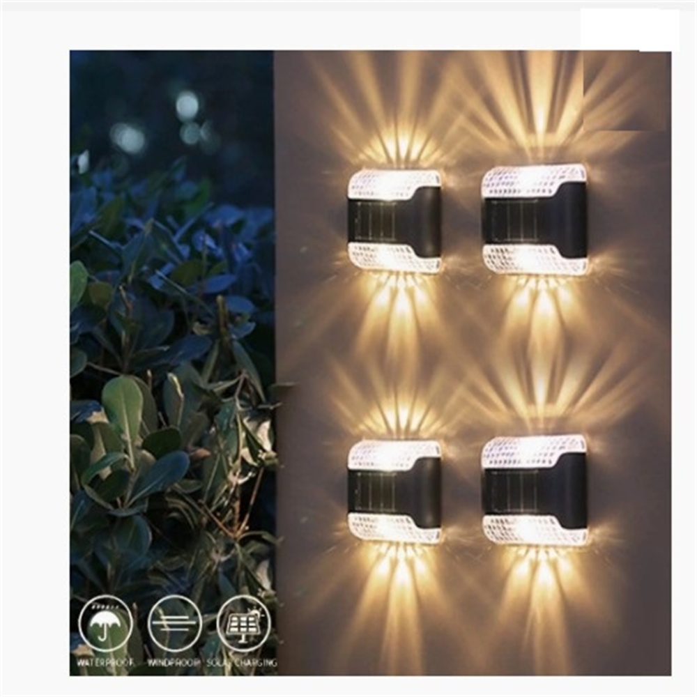 Solar Wall Light Outdoor Waterproof Up Down Luminous Lighting Lamps Stairs Fence Night Warm White - Image 2