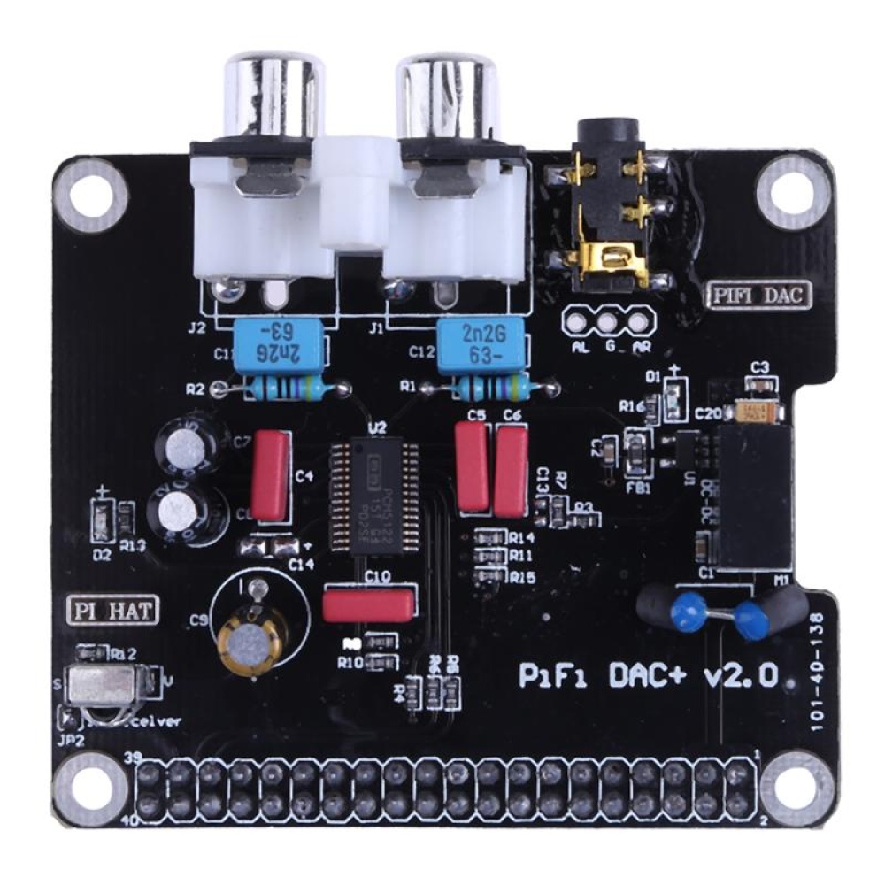 PCM5122 HIFI DAC Audio Sound Card Module I2S 384KHz with LED Indicator for Raspberry Pi B+ 2 Model B black