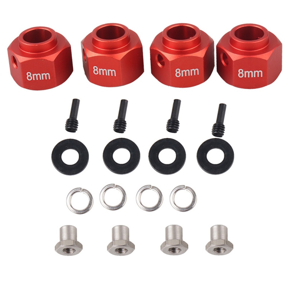 Car 8MM/9MM Widen Adapter Set for 1/10 TRAXXAS TRX-4 TRX4 RC Trucks Wheels 8mm red - Image 2