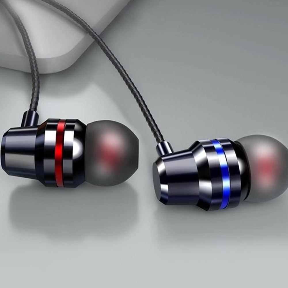 HIFI Super Bass Wired Headset 3.5mm In-Ear Earphone Stereo Earbuds black