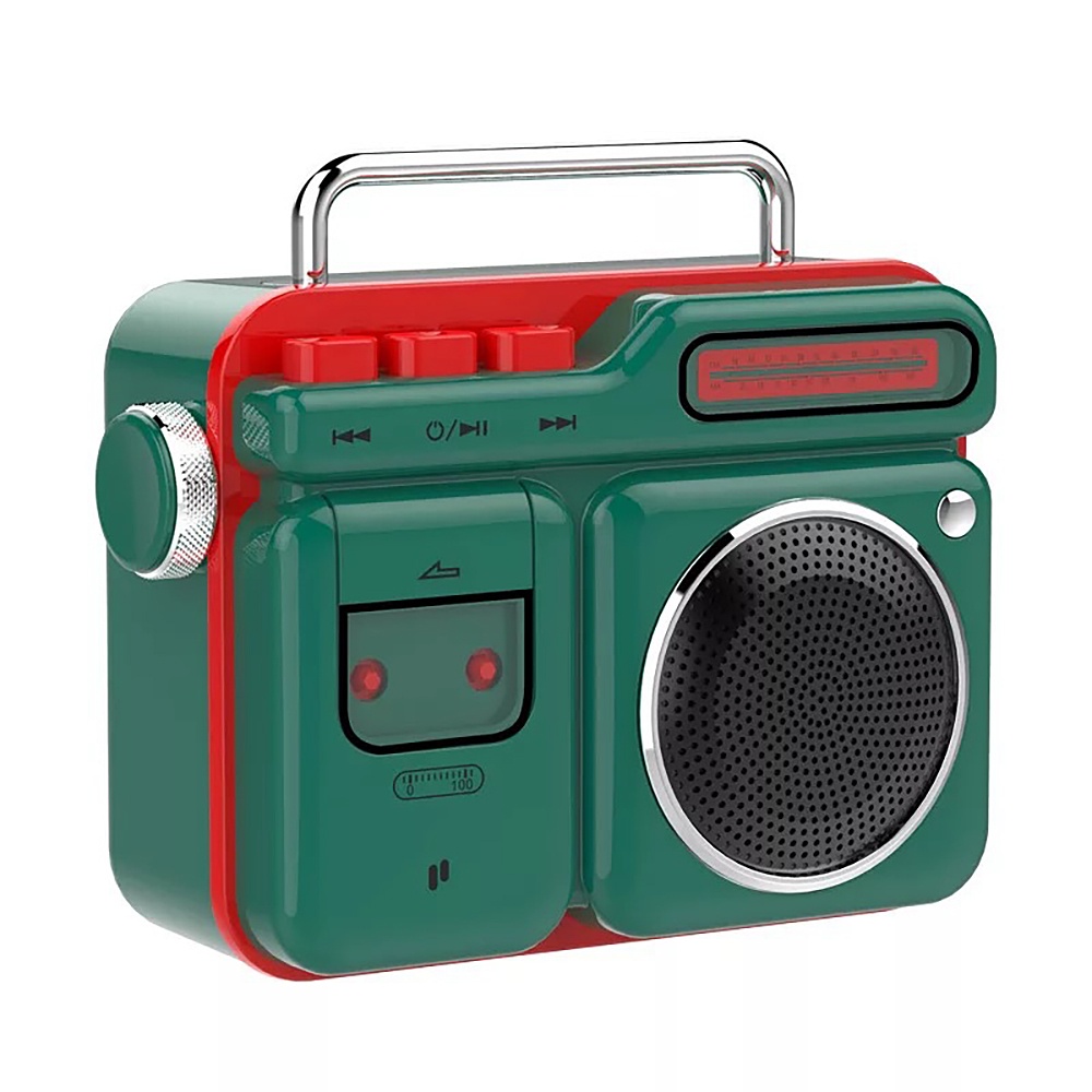 PURIDEA MOCA Portable Bluetooth Speaker Retro Radio-shaped Mini Stereo Loundspeaker green
