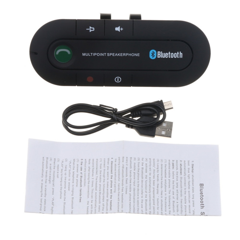 Bluetooth 4.0 Receiver Hands-free Car Kit Sun Visor Clip Audio Adapter Wireless Speakerphone Auto Stereo Mp3 Player black - Image 2