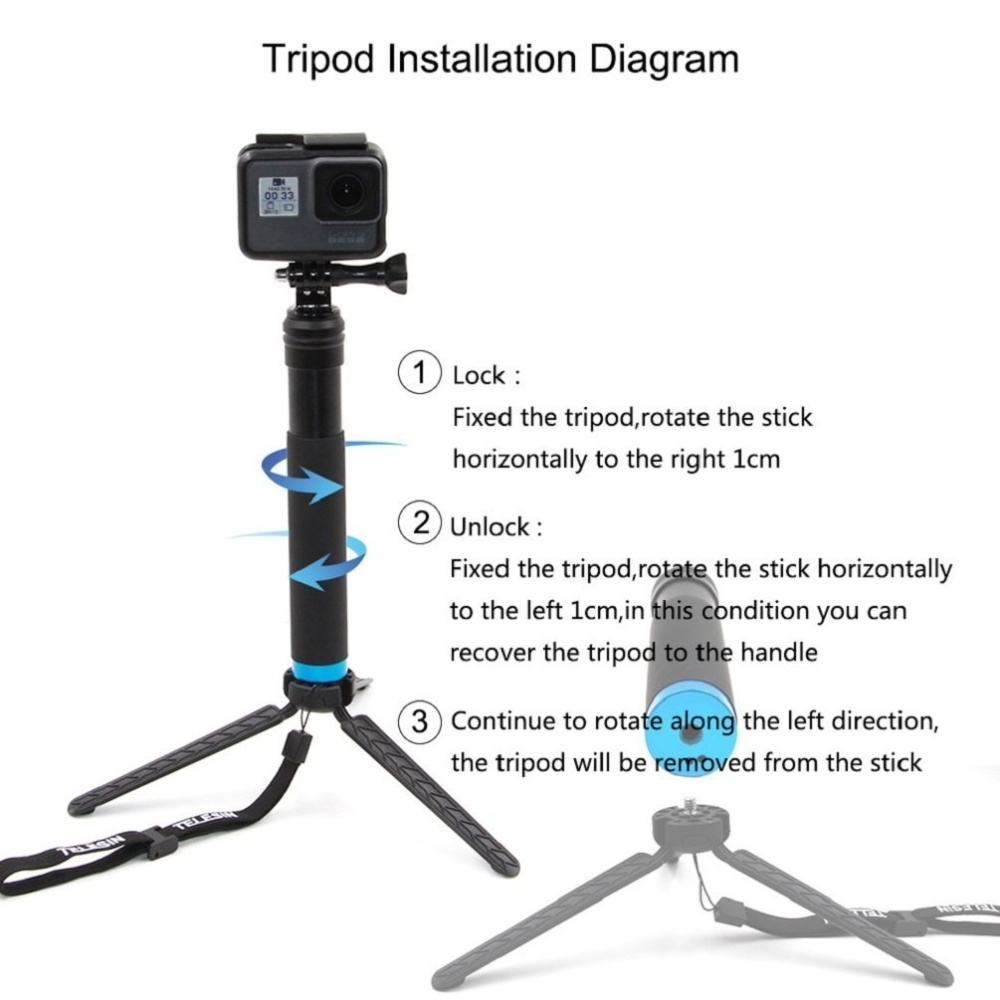 Aluminum Alloy Handheld Extendable Monopod Selfie Stick for Apple, Android Smartphones and Gopro Camera - Image 2