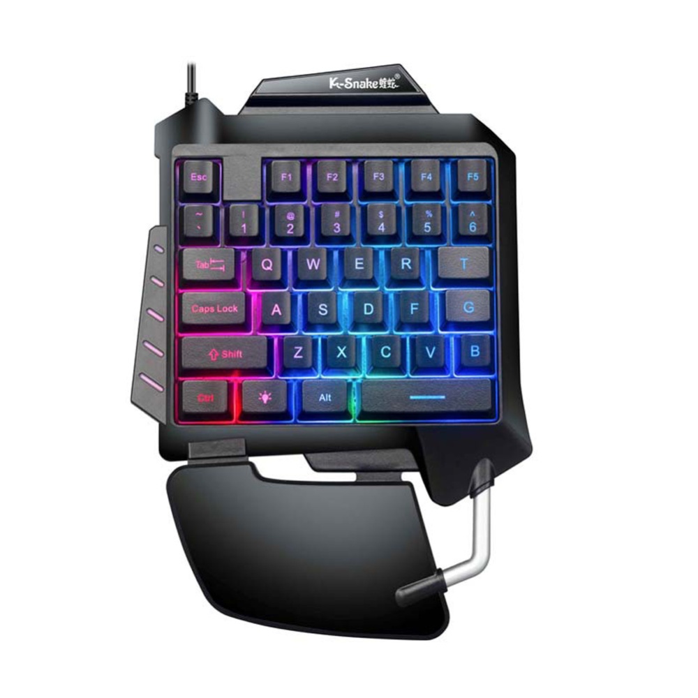 G92 Single Handed Gaming Mechanical Keyboard for Computer Phones PUBG black
