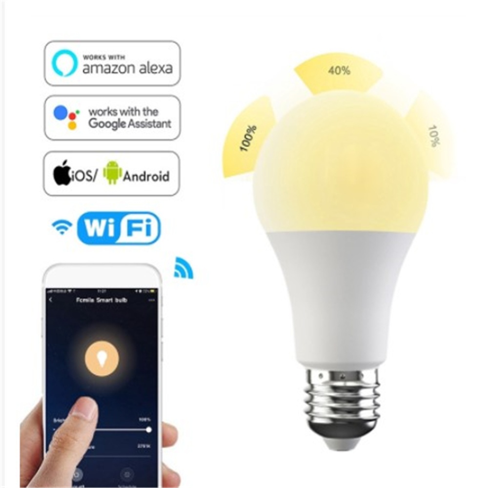 Intelligent Wifi Bulb Multiple Mode Dimmable Lamp E27 15w Cool Warm Colors Adjustable Voice Control With Alexa Google Home warm white - Image 3