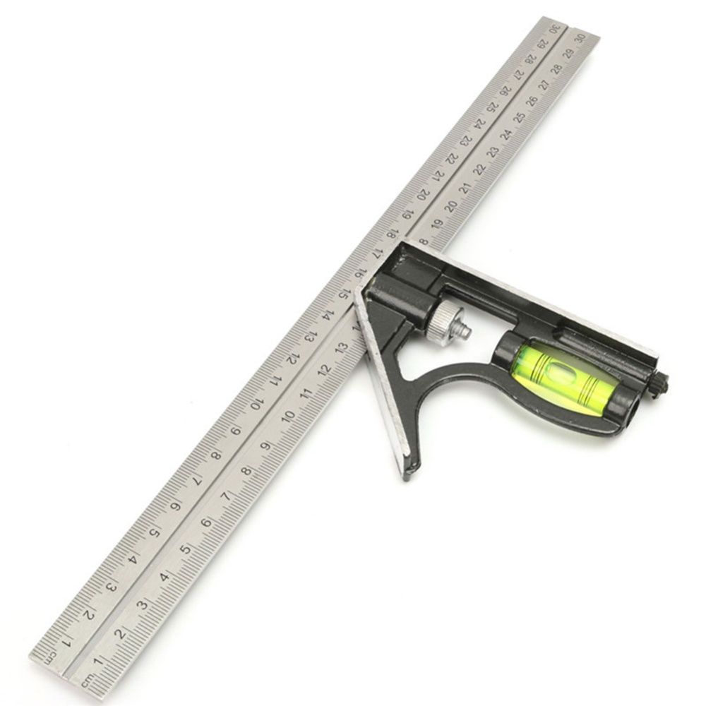 Universal 300mm Adjustable Stainless Steel Multifunctional Combination Try Square Set Right Angle Ruler - Image 2