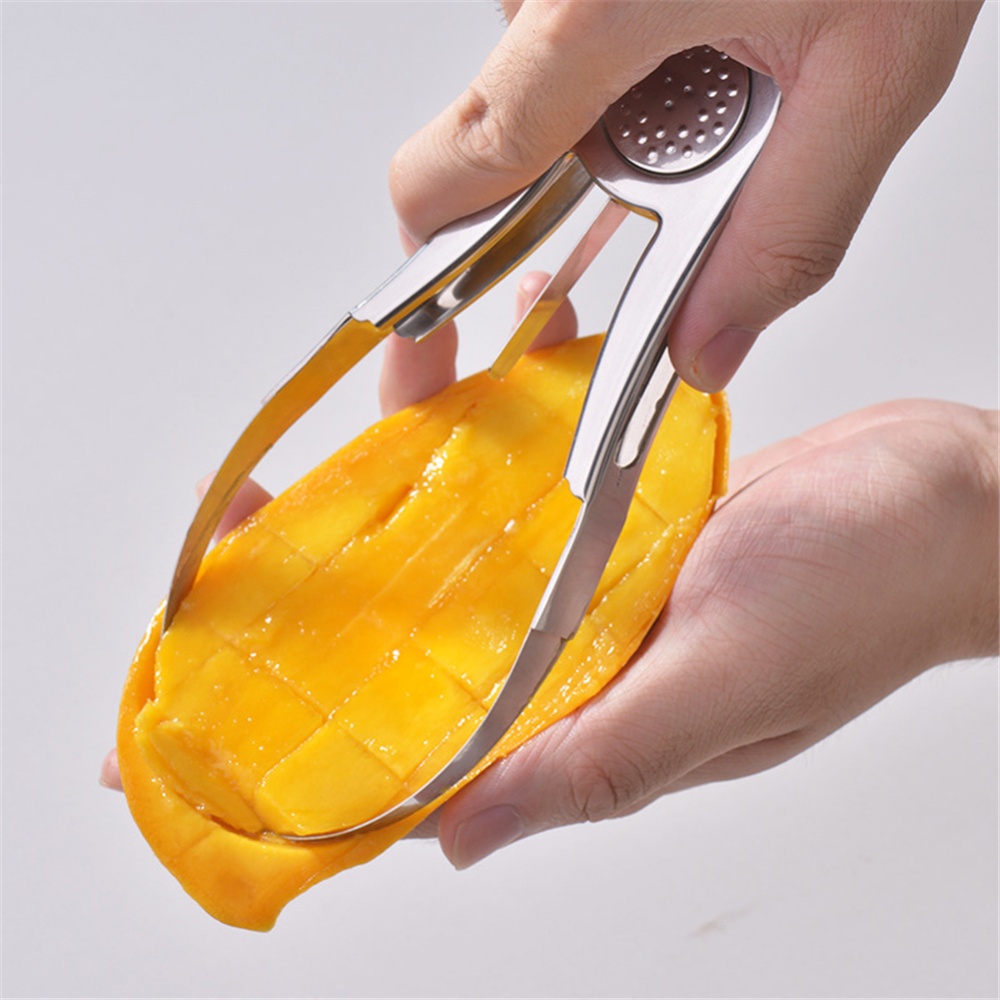 Stainless Steel Kiwis Mango Cutter Fruit Flesh Separator Peeler Silver