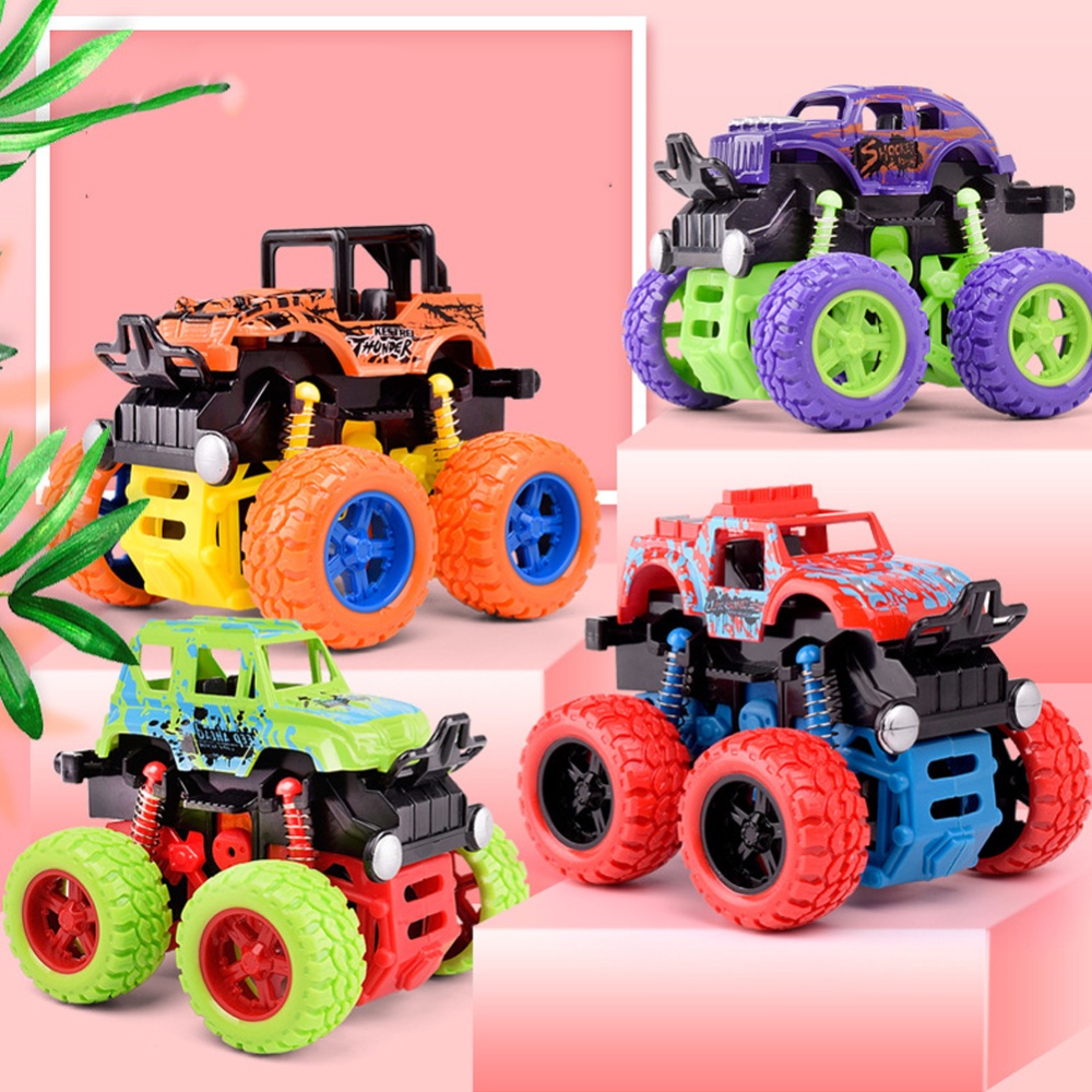 Off-Road Vehicle 4 Wheels Drive Trucks Toys Rotation Car Gifts for Boys Random color - Image 2