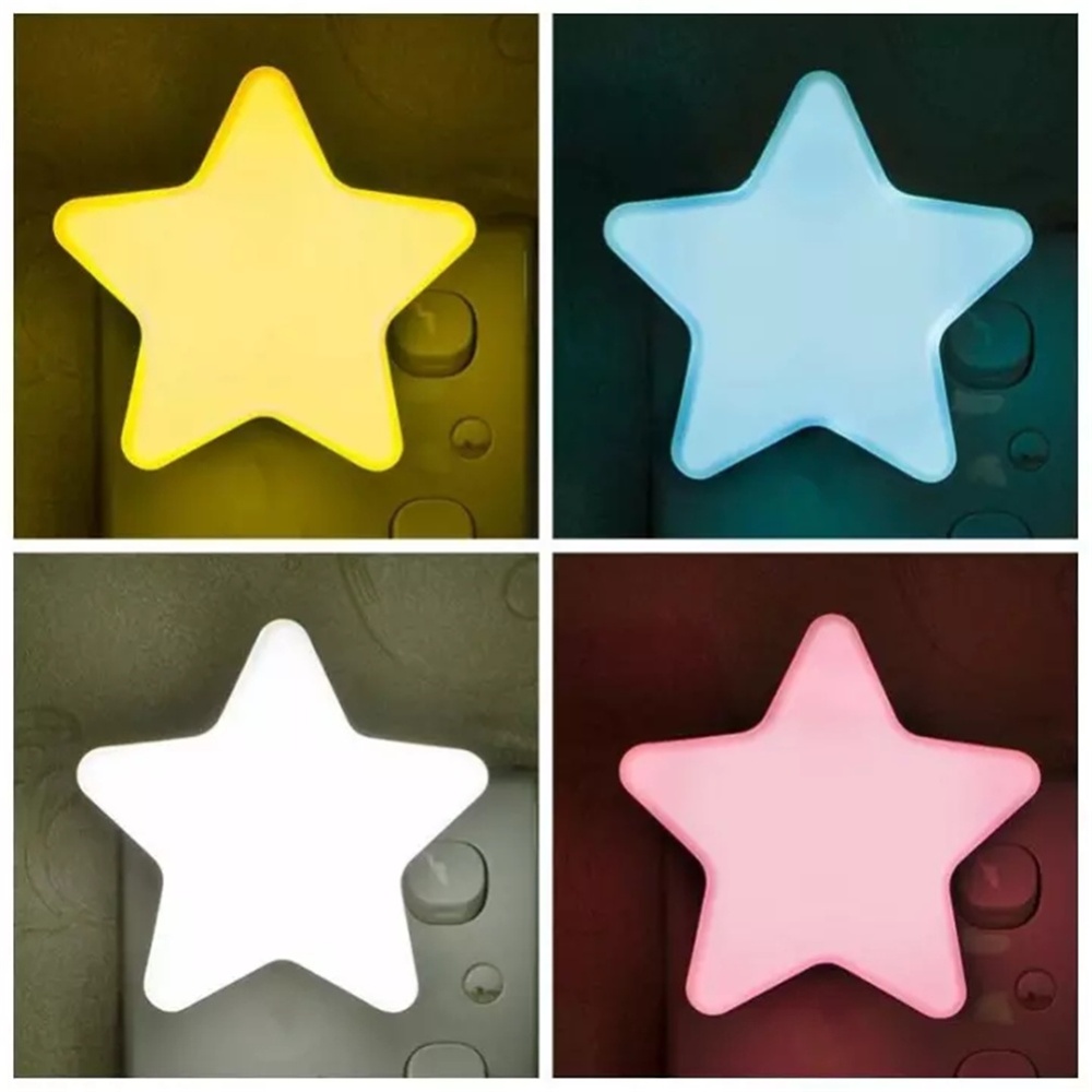 Induction Mini Star Shape Led sensor Control Night Light For Kids Bedroom Bedside Baby Sleep Low Power Consumption Lamp pink Eu plug - Image 3