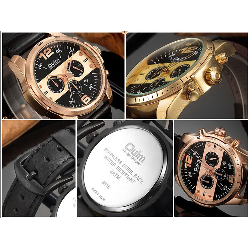 OULM Calendrier Hommes Quartz Sports Watch Rose - Image 3