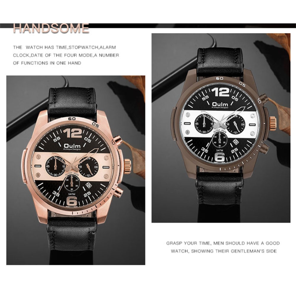 OULM Men Calendar Quartz Sports Wristwatch Rose - Image 2