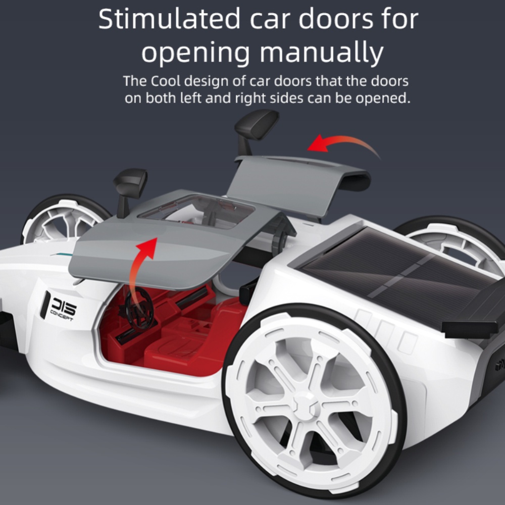 015 Toy Cars Solar Four-wheel Drive DIY Assembly Electric Model Car - Image 2