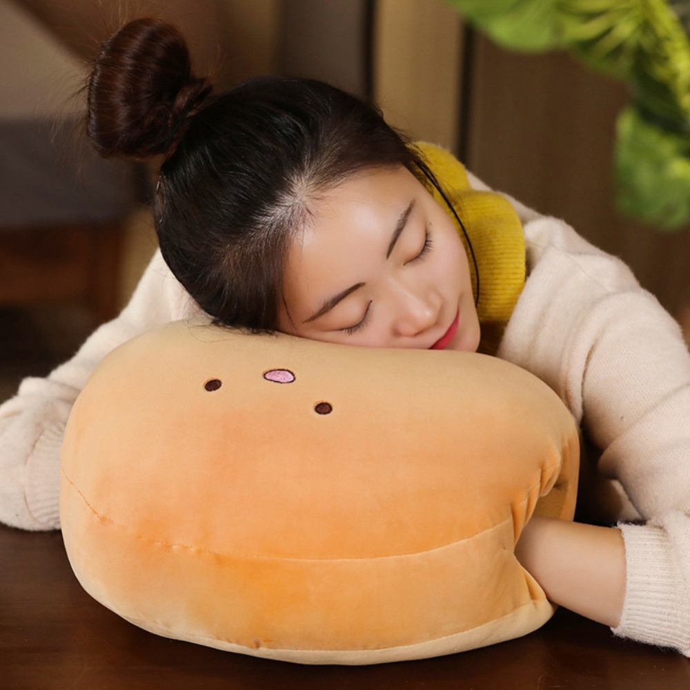 15Inches Cute Cartoon Doll Plush Toy Stuffed Throw Pillow Hand Warm Cushion for Kids Girls Nap Beige hands warmer - Image 2