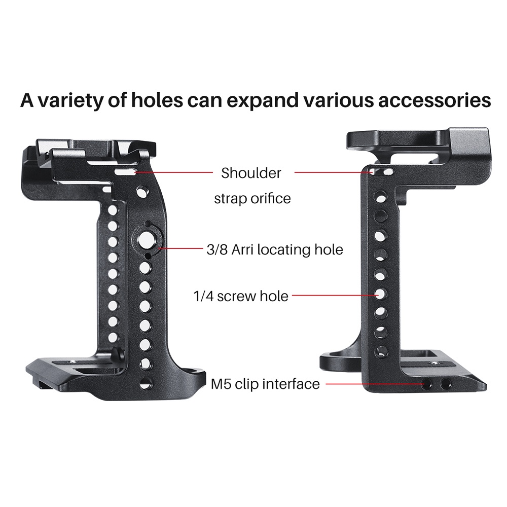 UURig C-S1 Camera Metal Cage for Panasonic DC-S1/S1R Protective Housing Quick Release Plate Accessories black - Image 2