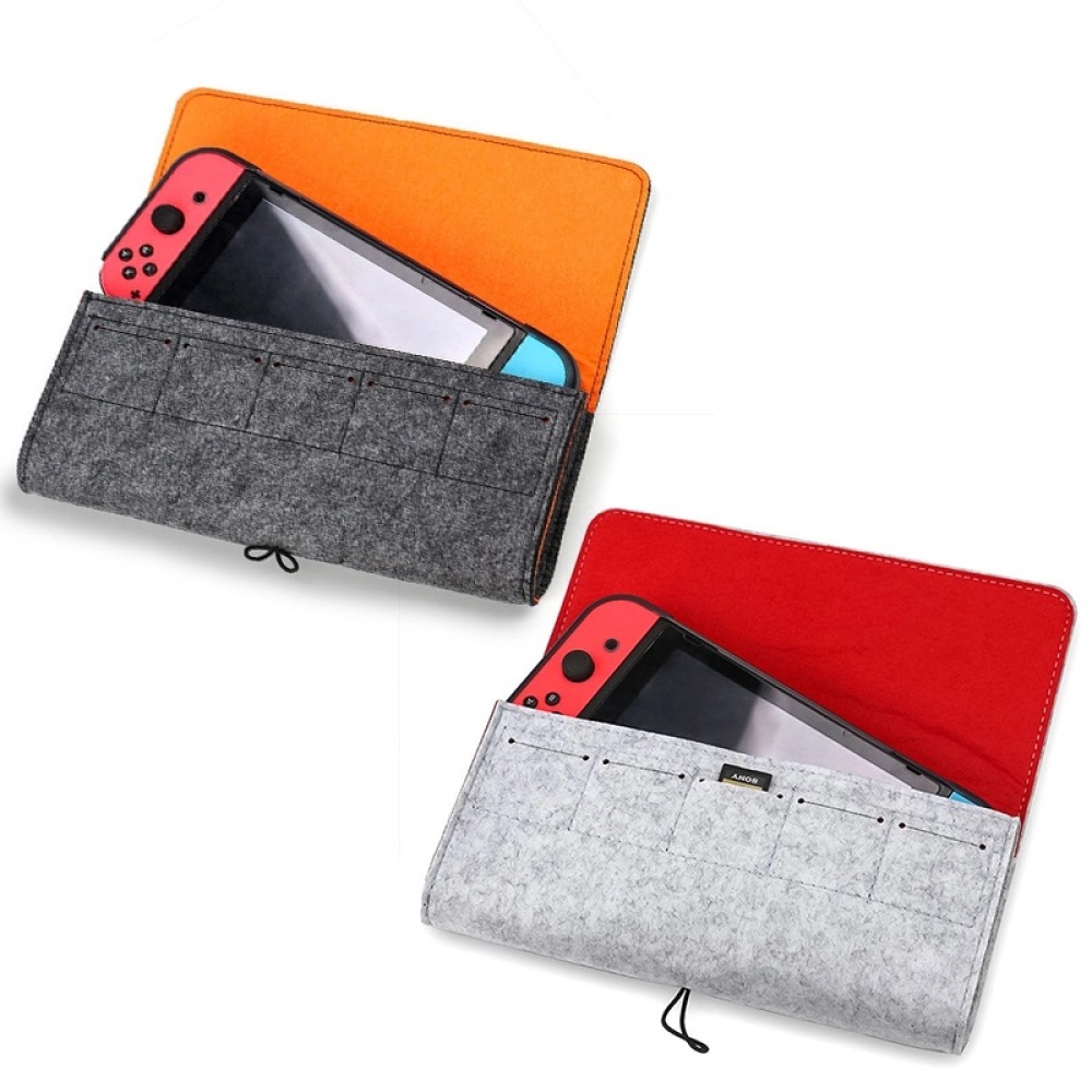 Felt Pouch Protection Storage Bag Portable Soft For Switch Lite Host light grey - Image 2