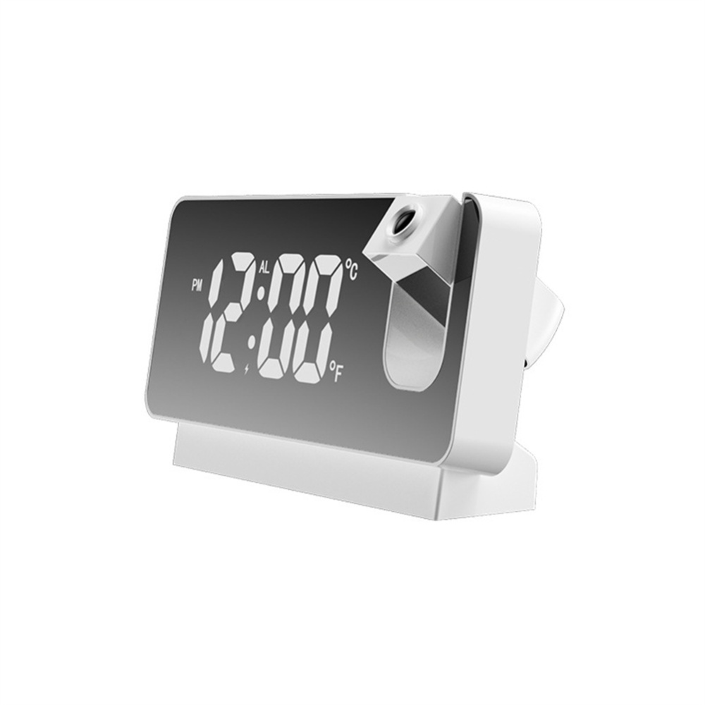 Led Digital Projection Alarm Clock Table Electronic with 180 Degrees Time Projector Bedroom Bedside Black - Image 2