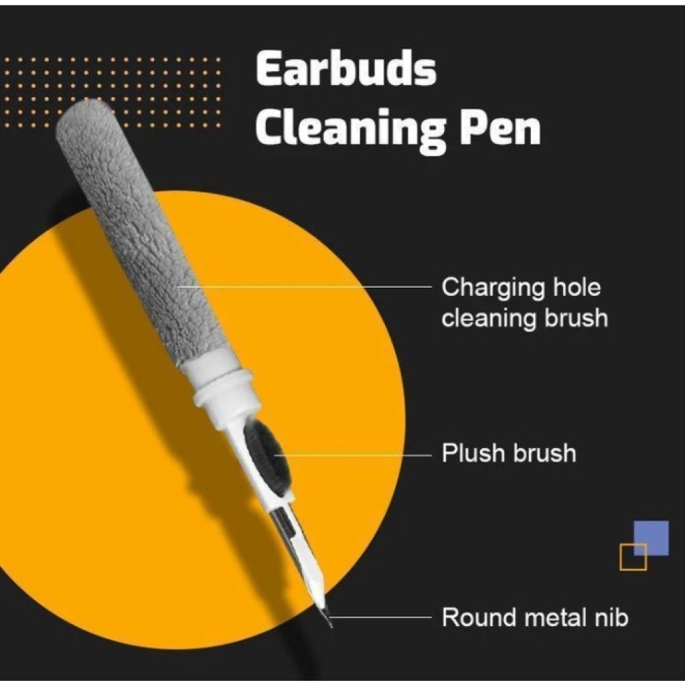 Portable Bluetooth-compatible Earplug Cleaning Pen High-density Brush Metal Nib Computer Mobile Phone Keyboard Black boxed - Image 4