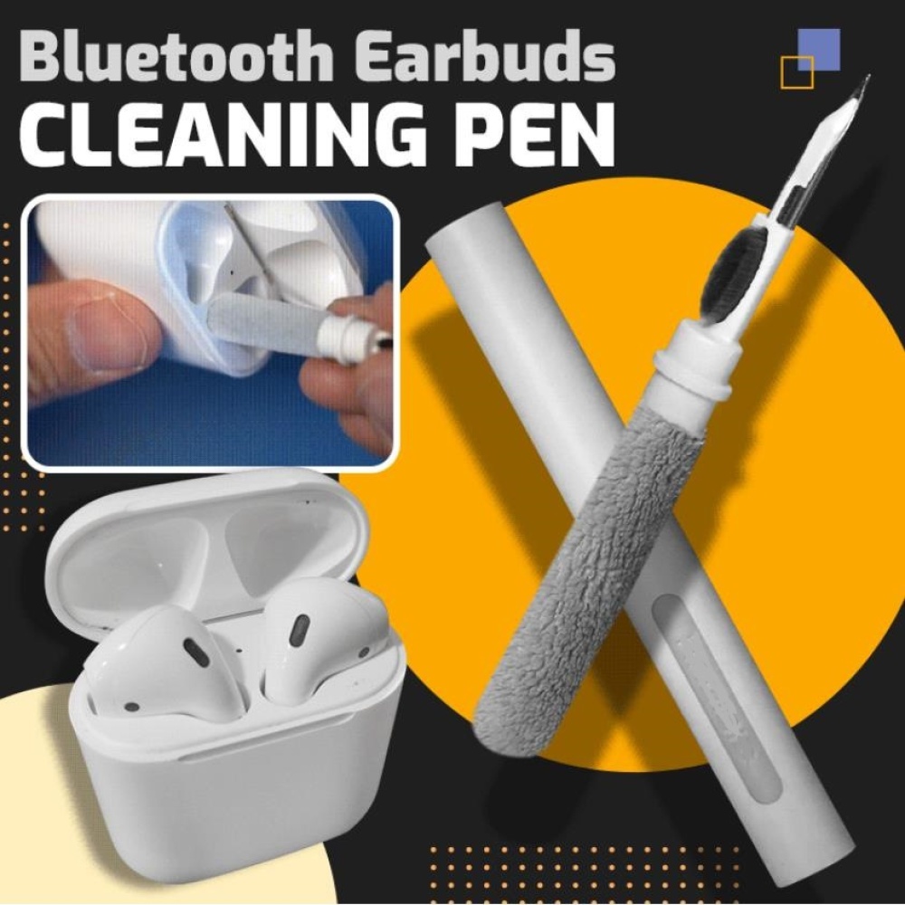 Portable Bluetooth-compatible Earplug Cleaning Pen High-density Brush Metal Nib Computer Mobile Phone Keyboard Black boxed - Image 3