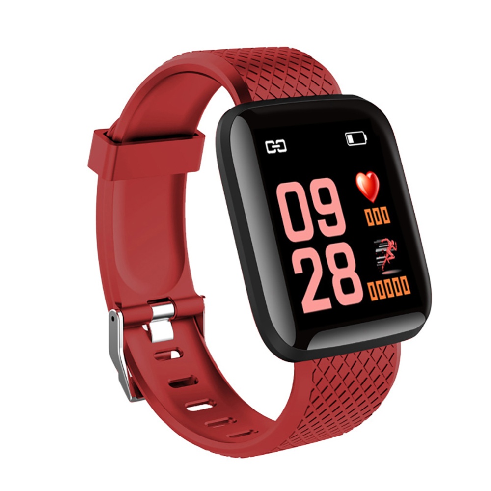 D13 Smart Watches Heart Rate Watch Colorful Screen 116plus with TPU Wristband IP67 Waterproof Fitpro red