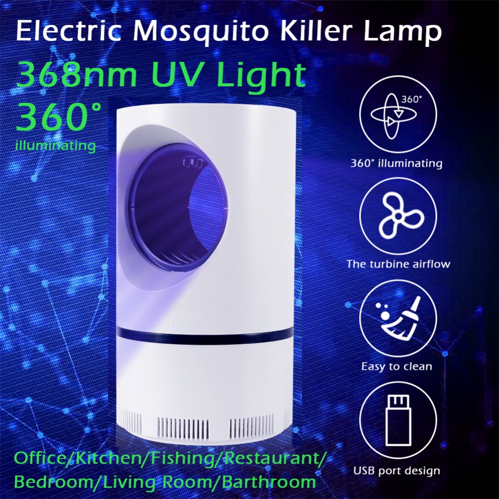 Portable Mosquito-killer Lamp Household Rechargeable Led USB Catcher for Home Patio Backyard White - Image 2