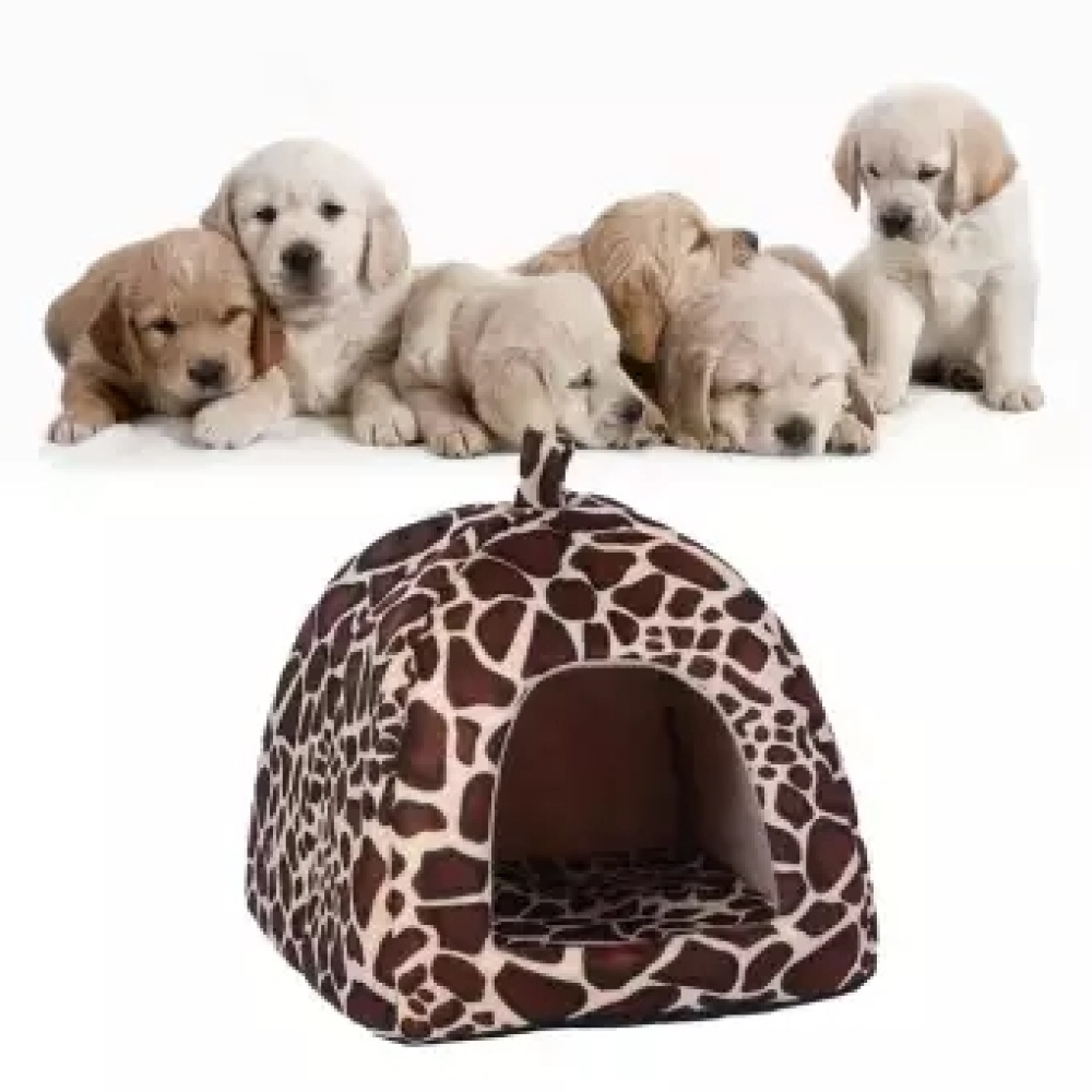 Comfortable Plush Sleeping Nest Soft Cage for Pet Cats Dogs Red strawberry_L - Image 2