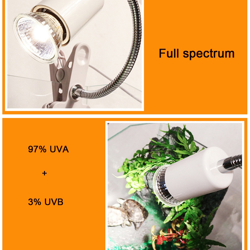 UVB 3.0 Reptile Lamp Bulb Turtle Basking UV Light Bulbs Heating Amphibians Lizards Temperature Controller 75w - Image 2