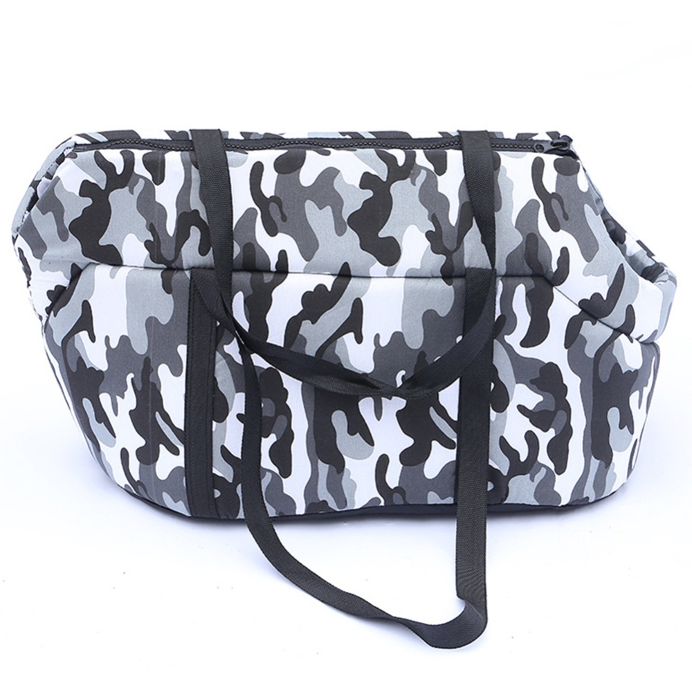 Fashion Portable Ccamouflage Tote Bag for Pets Dog Outdoor Use Psychedelic gray_Small (35*20*22cm)