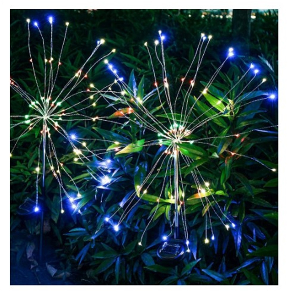 90/120 Leds High Brightness Ground Plug Solar Lights Outdoor Lawn Fairy Lighting Lamp For Gardens Courtyards Weddings Decoration 90 lights w - Image 2